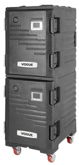 Vogue Double Front Loading 1/1GN Insulated Food Pan Carrier Black