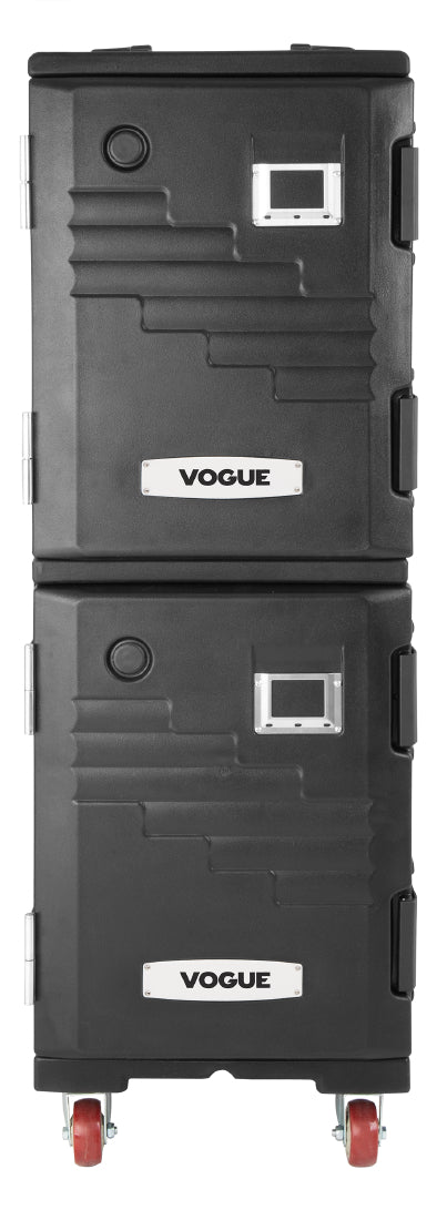 Vogue Double Front Loading 1/1GN Insulated Food Pan Carrier Black