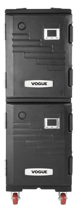 Vogue Double Front Loading 1/1GN Insulated Food Pan Carrier Black