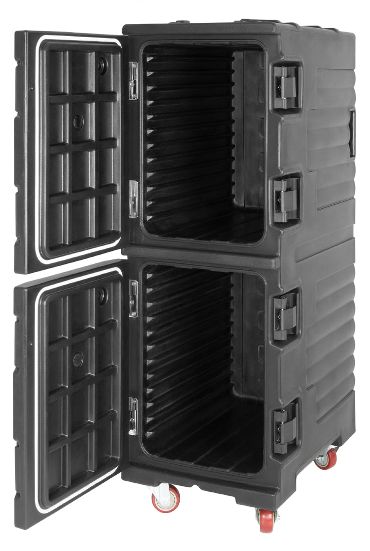 Vogue Double Front Loading 1/1GN Insulated Food Pan Carrier Black