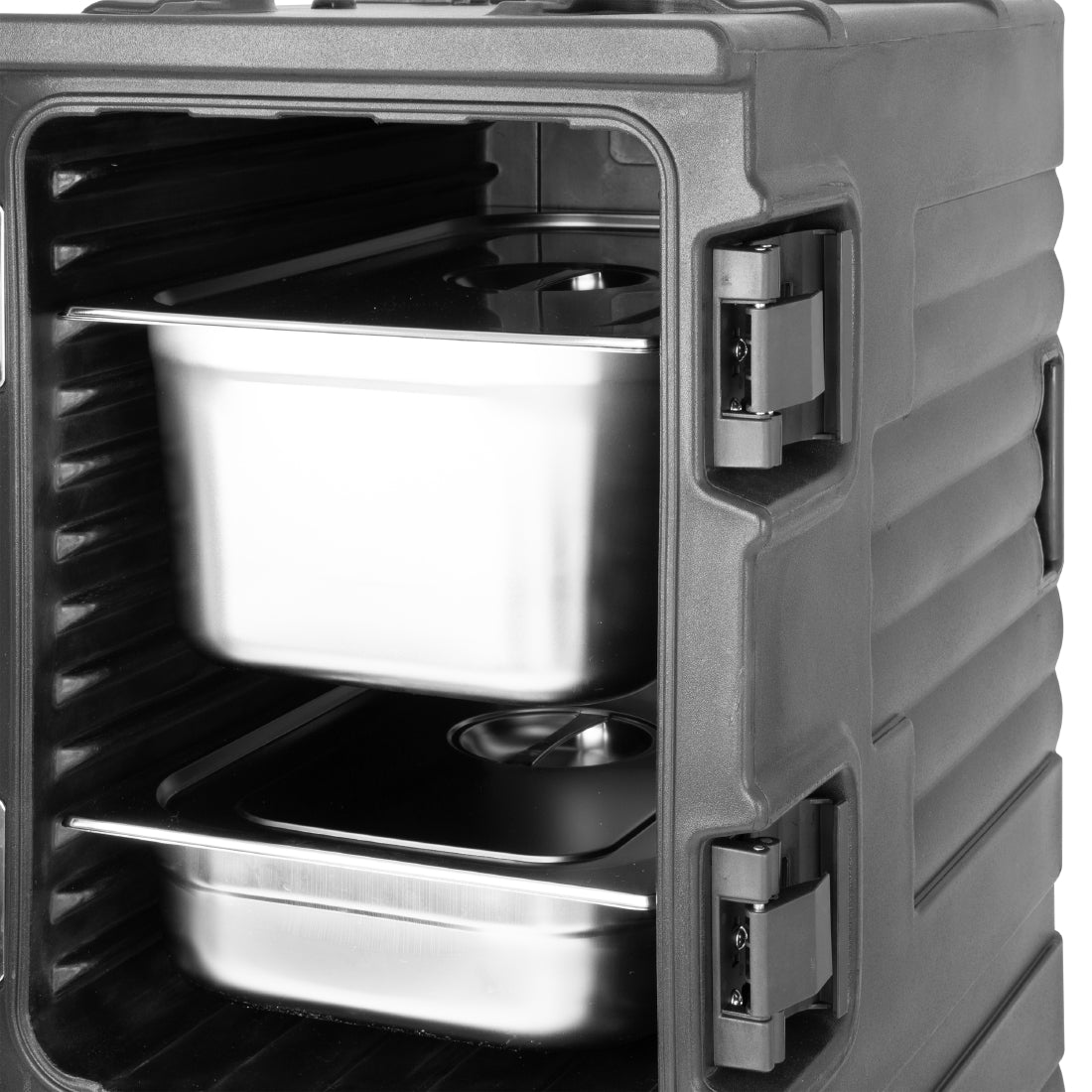 Vogue Double Front Loading 1/1GN Insulated Food Pan Carrier Black