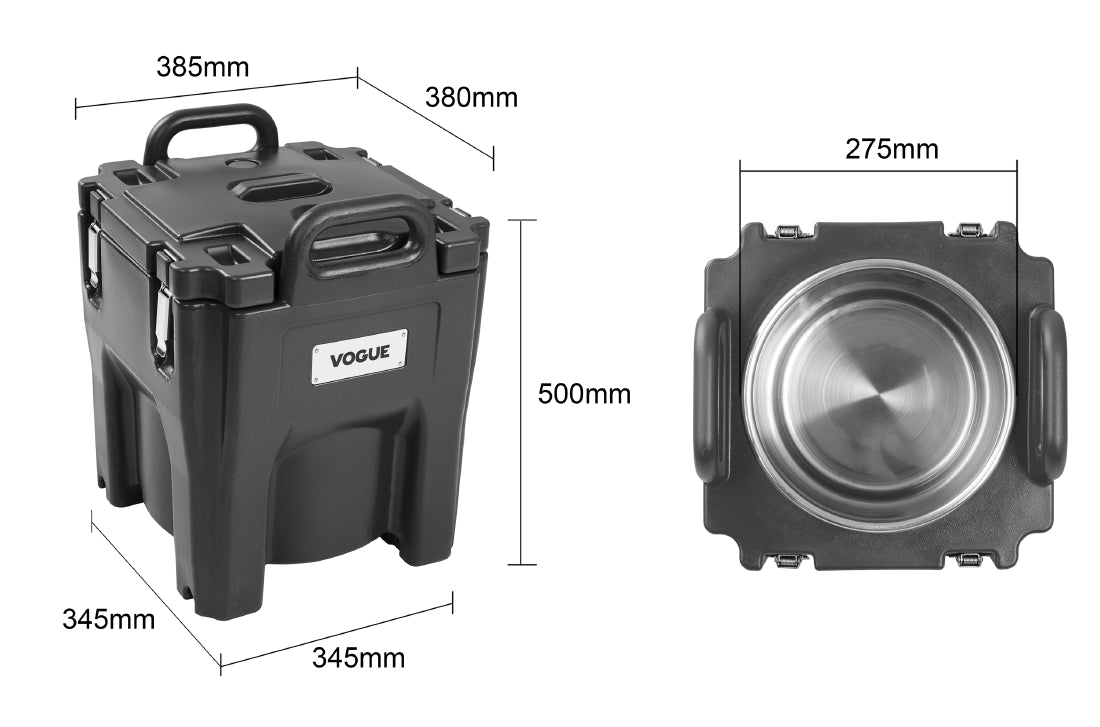 Vogue Insulated Soup Holder Black 20Ltr