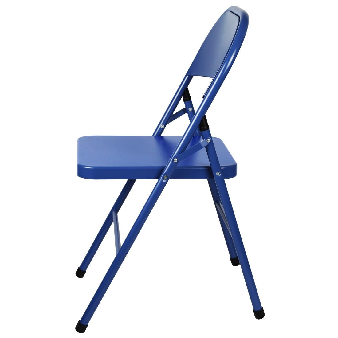 Bolero Metal Folding Chairs Blue (4 Pack)