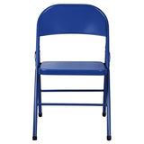 Bolero Metal Folding Chairs Blue (4 Pack)