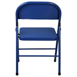 Bolero Metal Folding Chairs Blue (4 Pack)