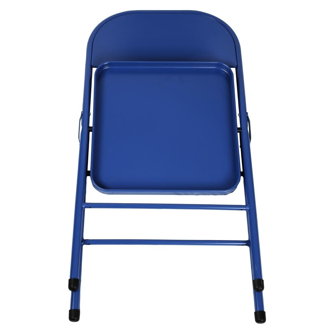 Bolero Metal Folding Chairs Blue (4 Pack)