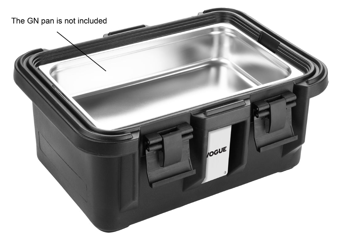 Vogue Top Loading 1/1GN Insulated Food Pan Carrier Black