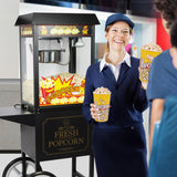 JE456 Haxro Popcorn Machine And Cart Black 8oz (Direct)