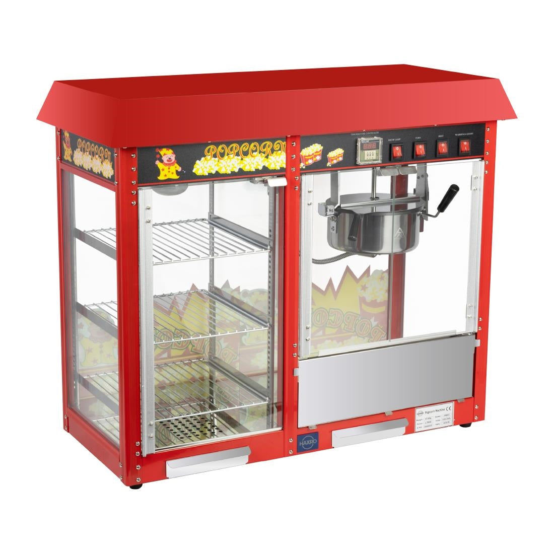 JE459 Haxro Popcorn Machine With 2 Shelves 8oz (Direct)