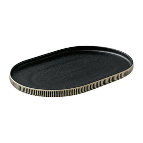 JE539 Playground Nara Black & White Oval Plate - 300x200mm (Pack 6)