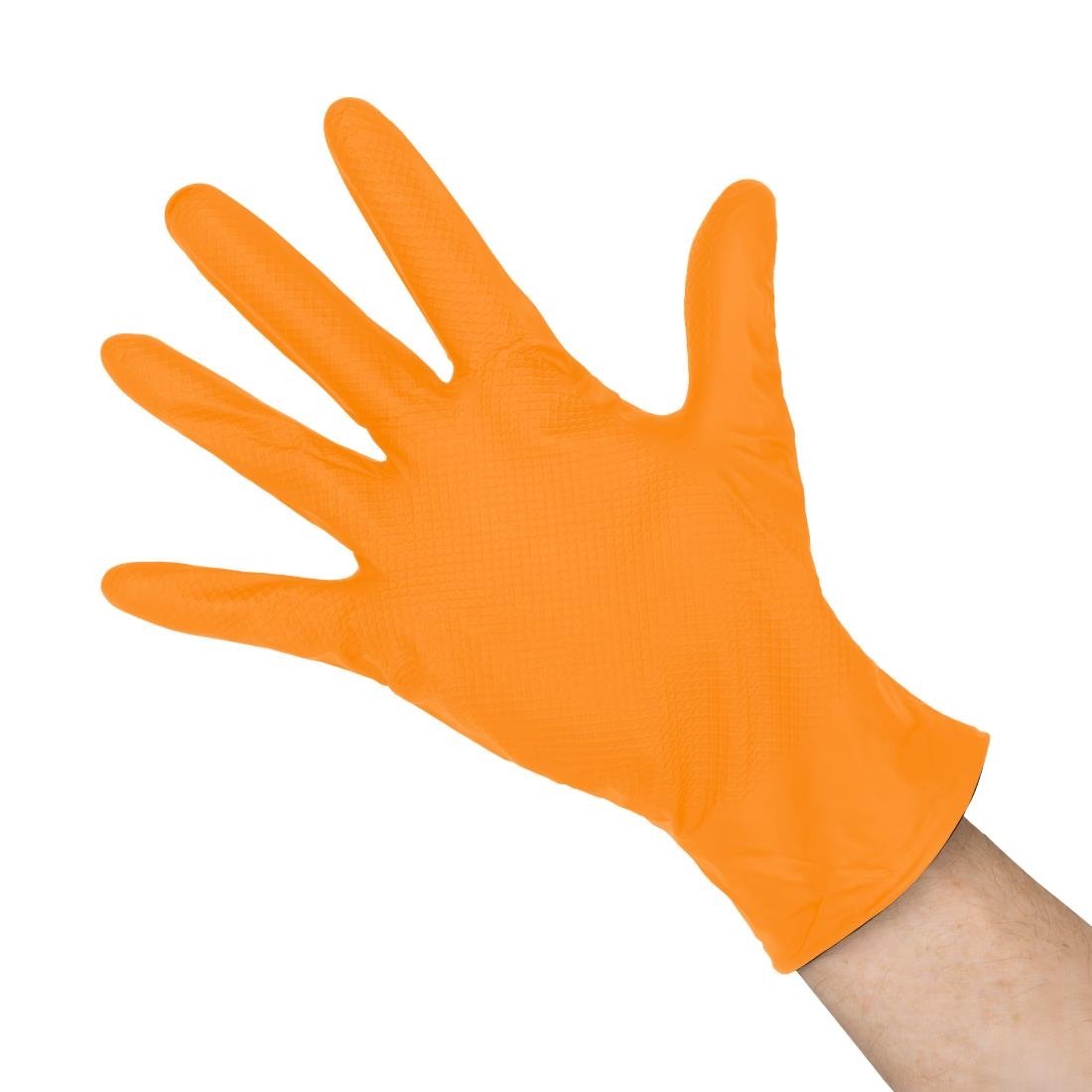 JE602-XL Grippaz HD Nitrile P/Free Disp Gloves -Orange - Size 10/XL (Pack 50) (Direct)
