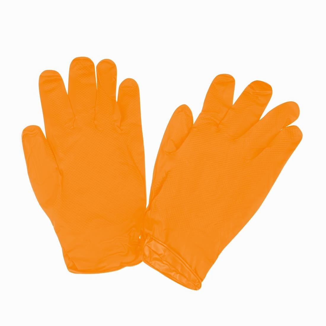 JE602-M Grippaz HD Nitrile P/Free Disp Gloves - Orange - Size 8/M (Pack 50) (Direct)