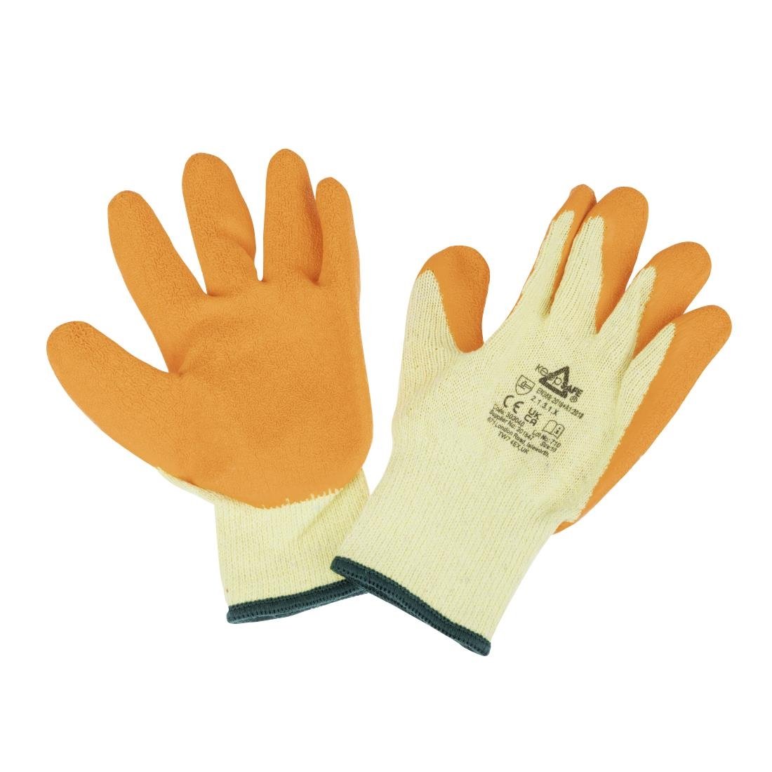 JE604-11 Glove KeepSAFE Latex Palm Coated Grip Orange GLO107 - Size 11 (Pack 10) (Direct)