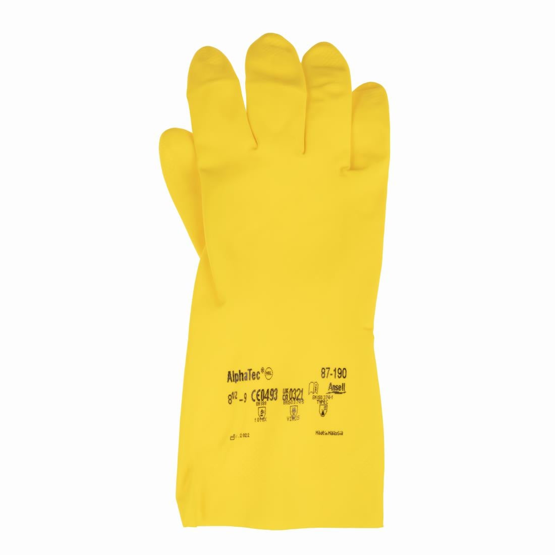 JE605-L Ansell 87-190 Econohands Rubber Househould Yellow 1010X Size L(Pack 12)(Direct)