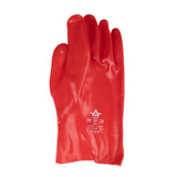 JE606-10 Gauntlet KeepSAFE Red PVC Fully Coated 27cm GLO46 - Size 10 (Pack 12) (Direct)