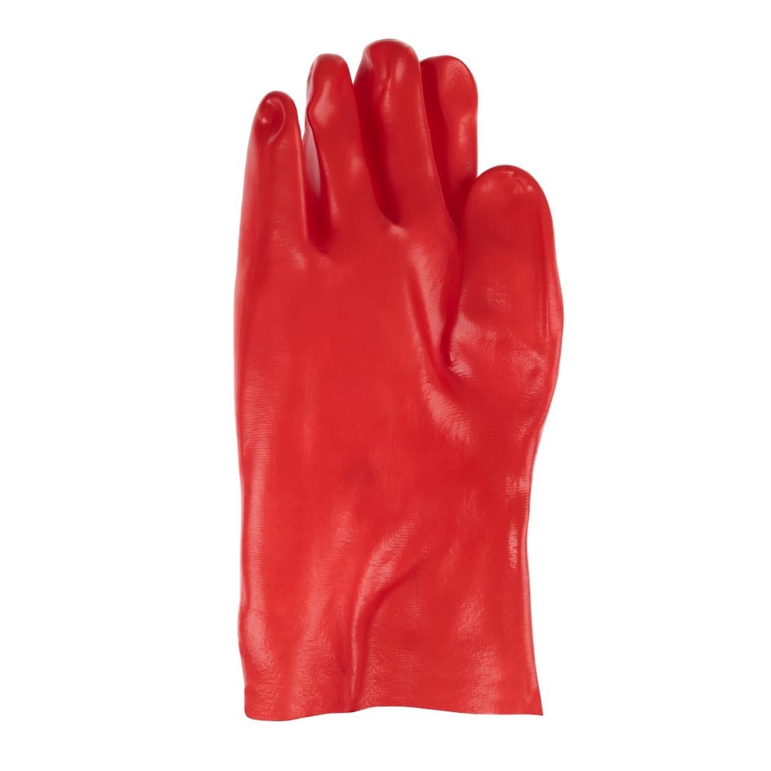 KeepSAFE PVC Coated Gauntlets Red 35cm Size 10 (12 Pack)