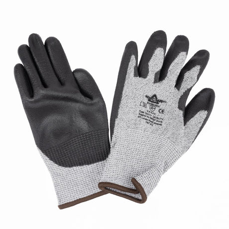 JE608-10 Glove KeepSAFE PU Palm Coated Pro Grey/Black Cut C - Size 10 (Pack 12) (Direct)