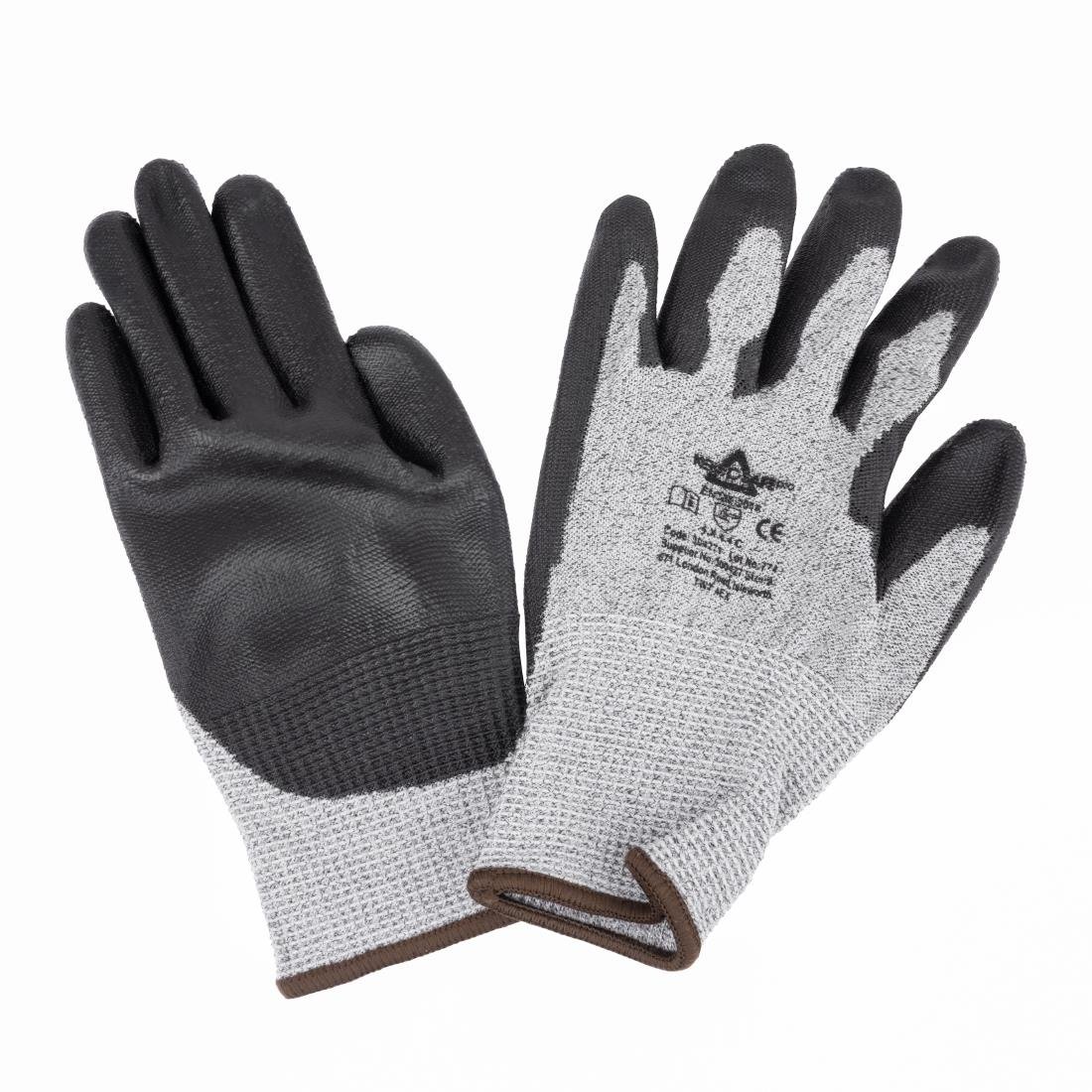 JE608-8 Glove KeepSAFE PU Palm Coated Pro Grey/Black Cut C - Size 8 (Pack 12) (Direct)