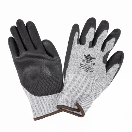 JE608-9 Glove KeepSAFE PU Palm Coated Pro Grey/Black Cut C - Size 9 (Pack 12) (Direct)