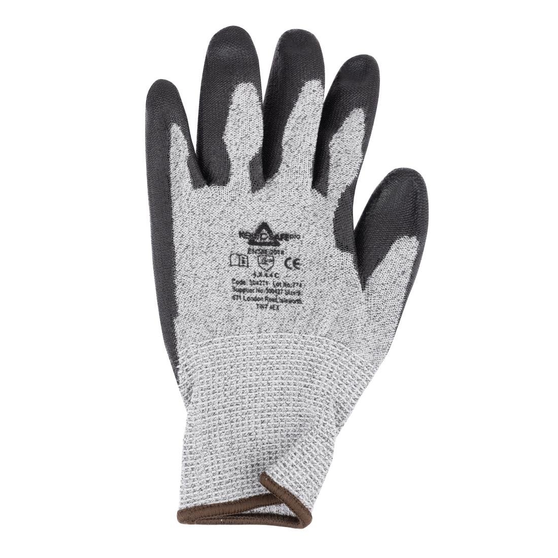 JE608-9 Glove KeepSAFE PU Palm Coated Pro Grey/Black Cut C - Size 9 (Pack 12) (Direct)