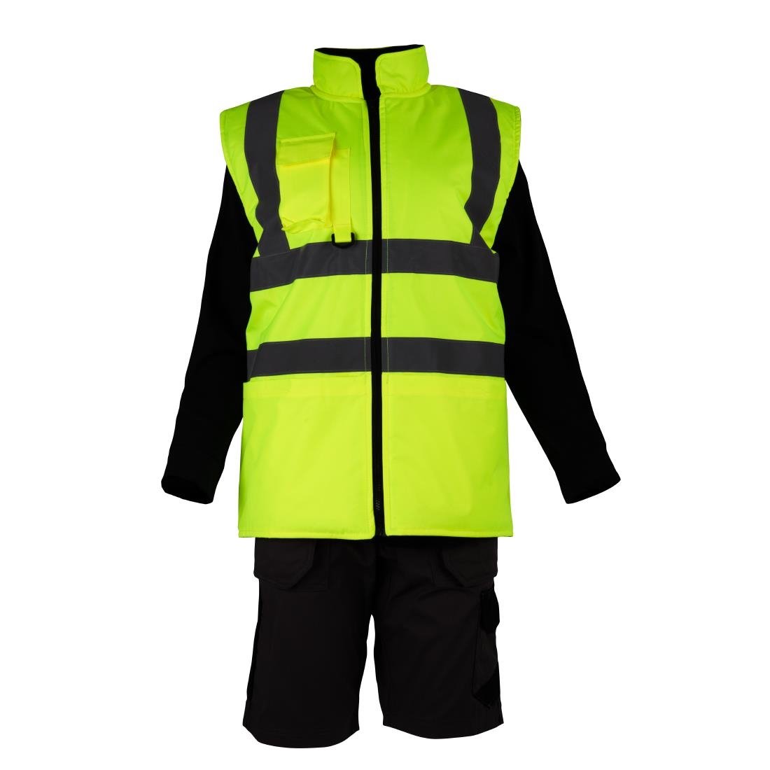 JE633-M KeepSAFE Hi Vis Bodywarmer Reversible Yellow - Size M (Direct)