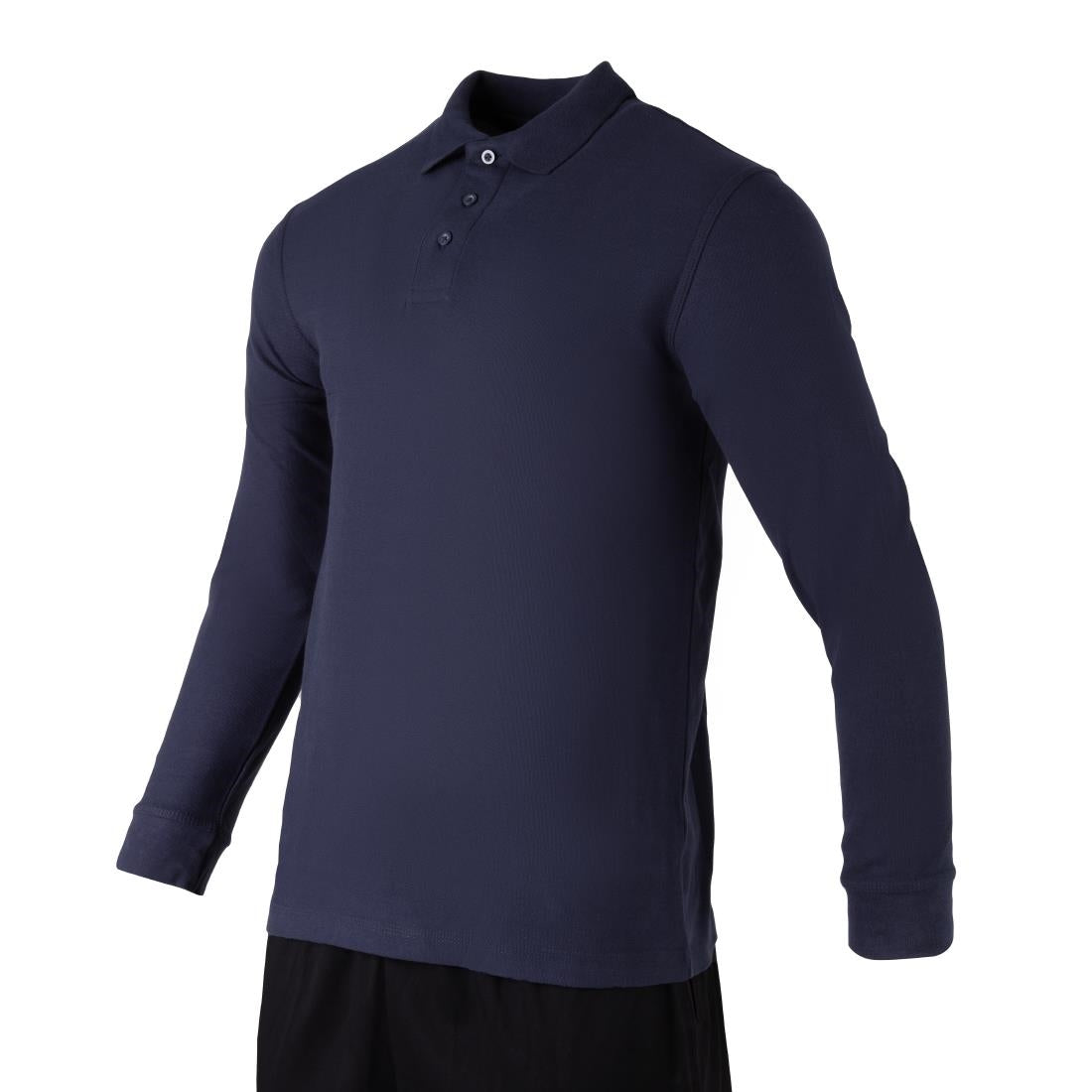 JE637-M Endurance Long Sleeve Navy Polo Shirt - Size M (Direct)
