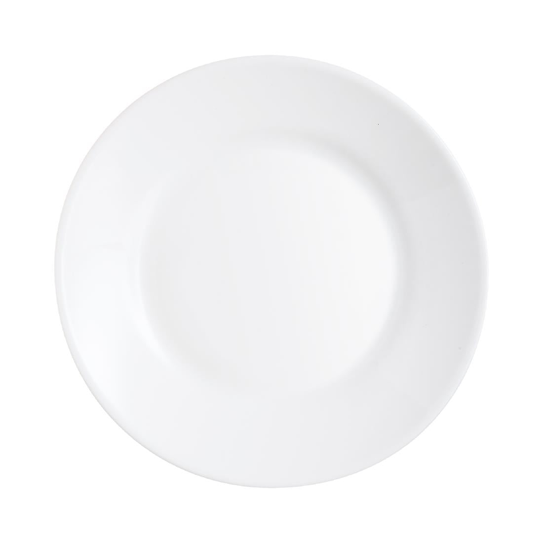 JE644 Arc Opal Restaurant Wide Rim Plate - 195mm (Pack 24)