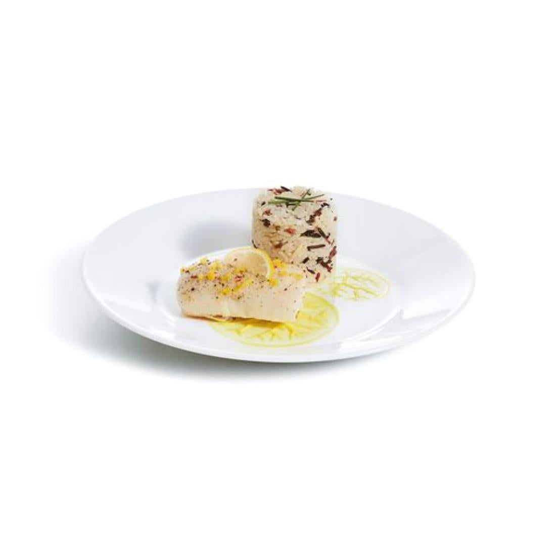 JE645 Arc Opal Restaurant Wide Rim Plate - 235mm (Pack 24)