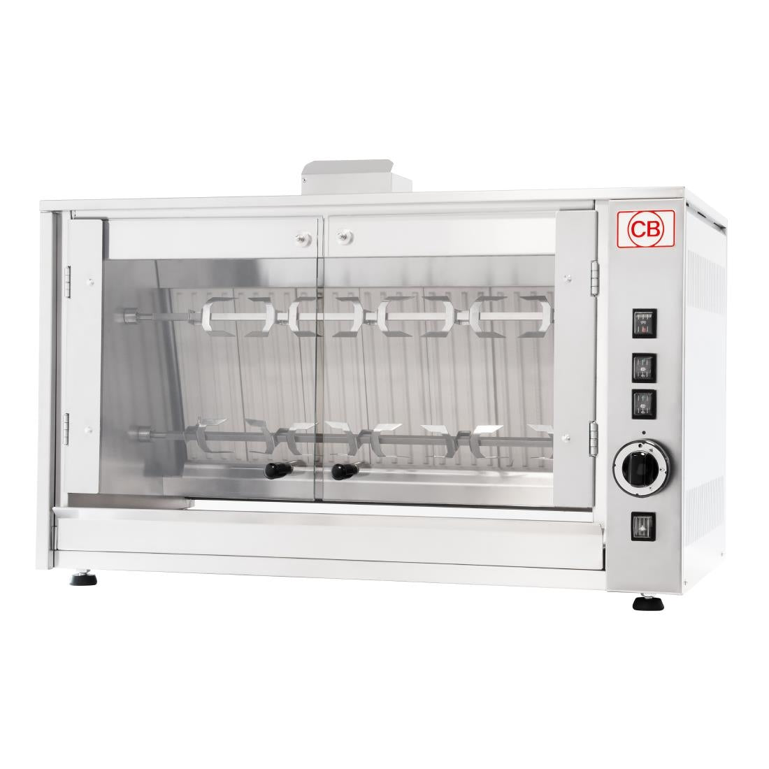 JE706 CB G-8P Gas Chicken Rotisserie - 2 Spit 8 Birds (Direct)