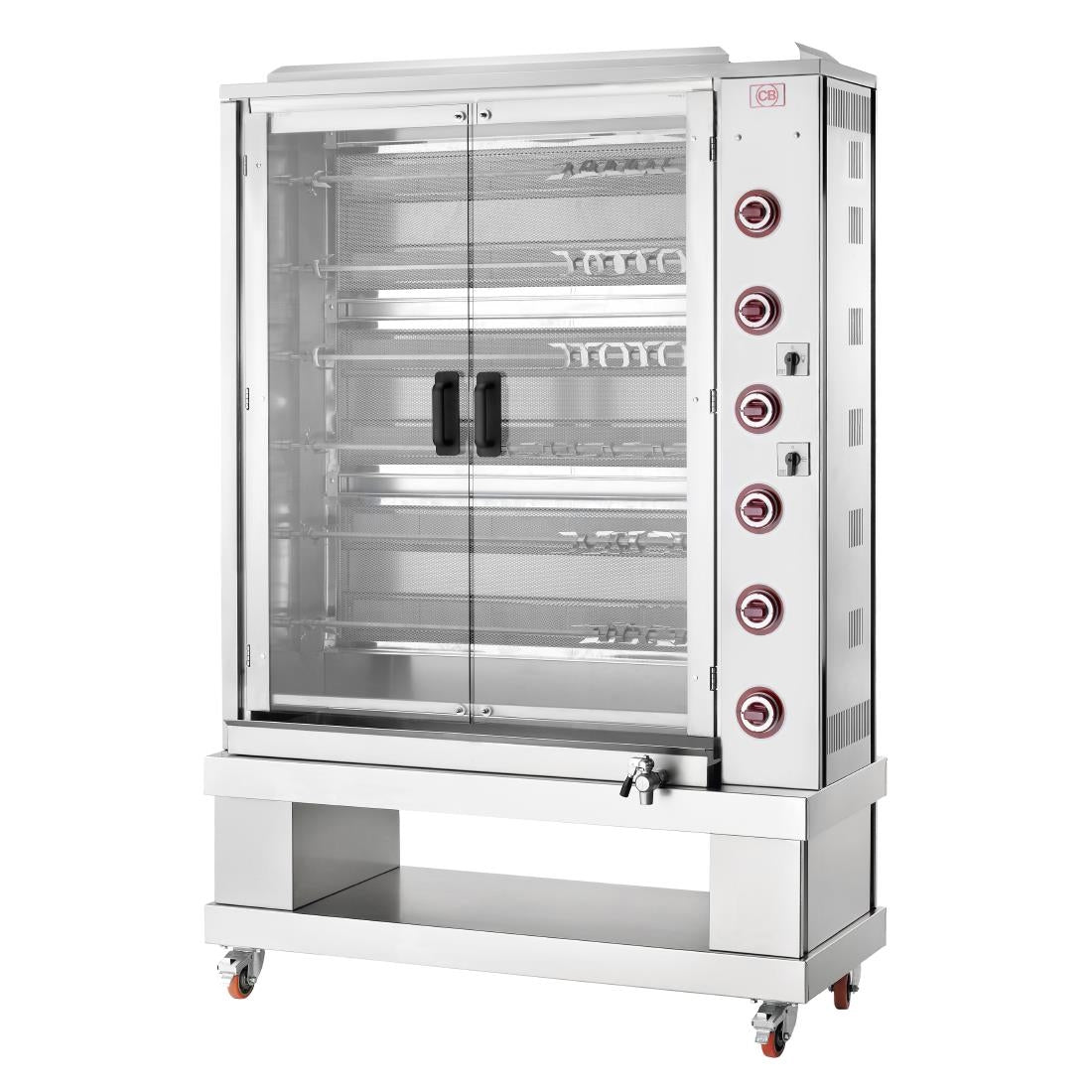 JE707 CB G36P-S6 Gas Chicken Rotisserie - 6 Spit 36 Birds (Direct)