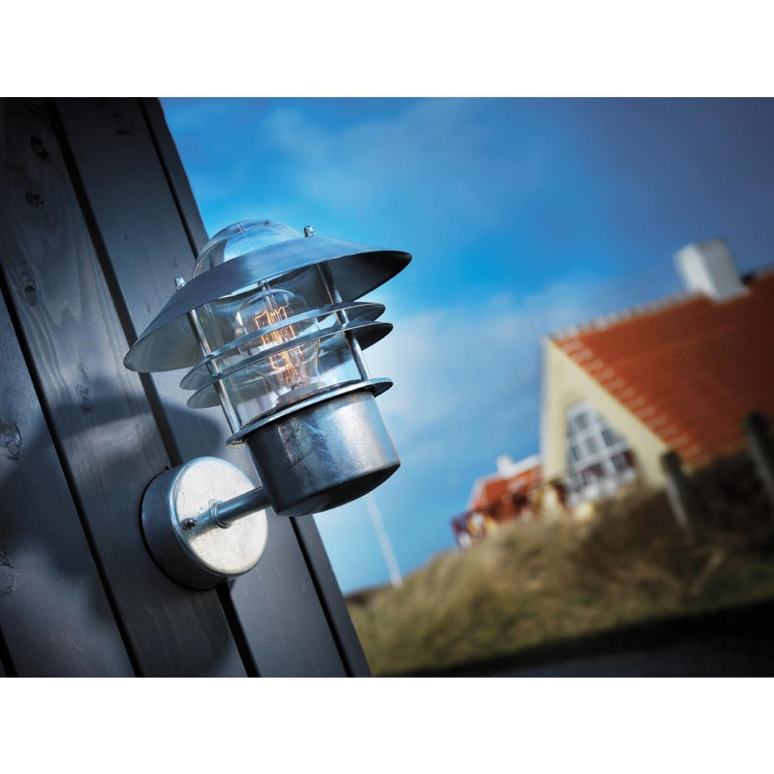 JE729 Nordlux Blokhus Up Outdoor Wall Light Galvanized (Direct)