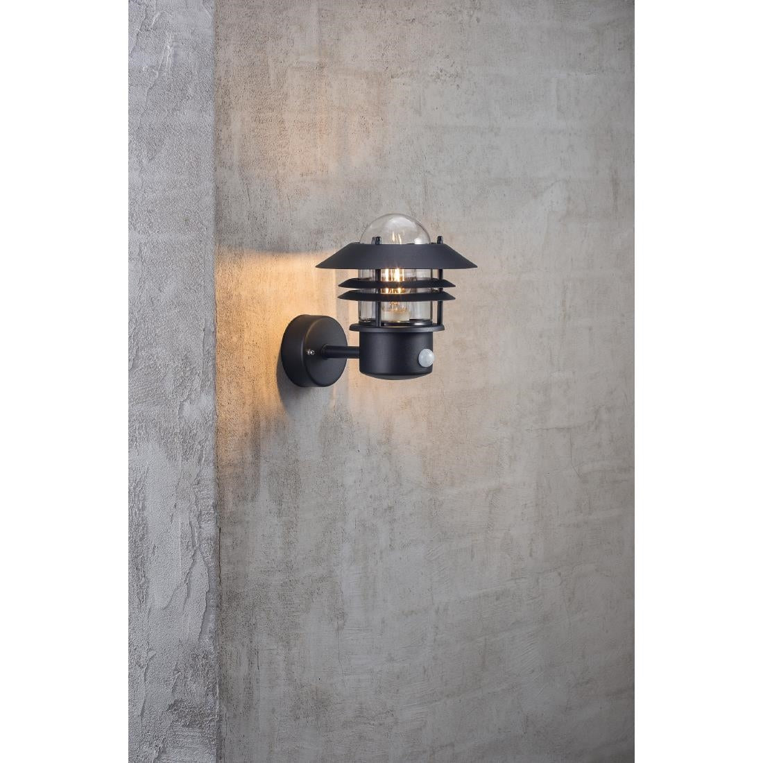 JE730 Nordlux Blokhus Up Sensor Outdoor Wall Light Black (Direct)
