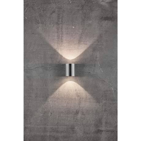 JE737 Nordlux Canto 2 Outdoor Wall Light Stainless Steel (Direct)
