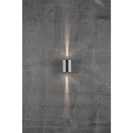 JE737 Nordlux Canto 2 Outdoor Wall Light Stainless Steel (Direct)