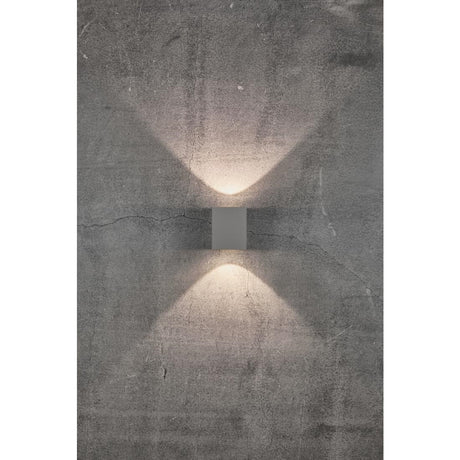JE741 Nordlux Canto Kubi 2 Outdoor Wall Light Grey (Direct)