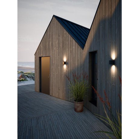JE744 Nordlux Canto Kubi 2 Outdoor Wall Light Seaside Black (Direct)