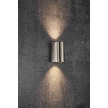 JE747 Nordlux Canto Maxi 2 Outdoor Wall Light Stainless Steel (Direct)