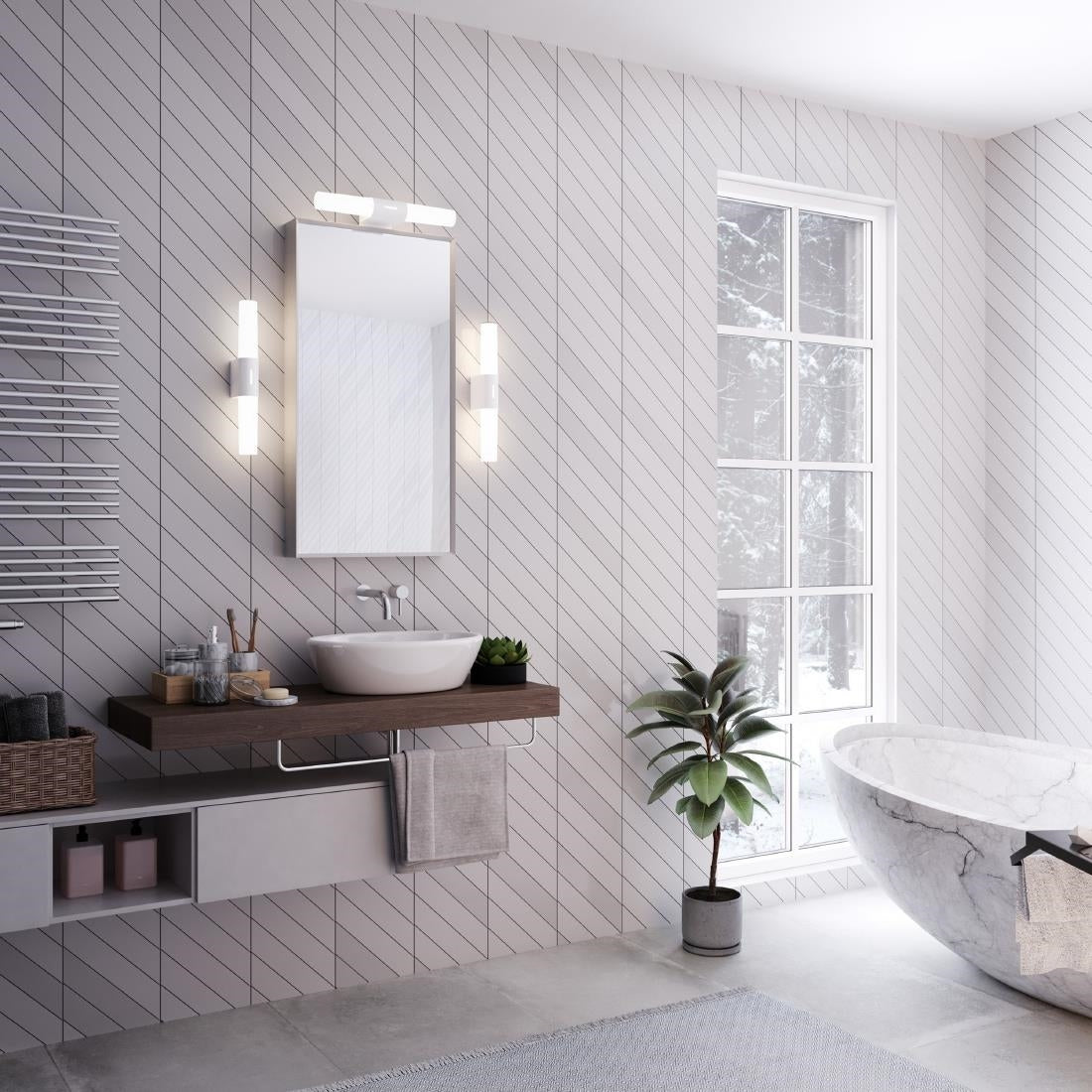 JE785 Nordlux Helva Double Basic Indoor Wall Light White (Direct)