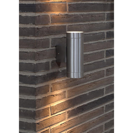 JE849 Nordlux Tin Maxi Double Outdoor Wall Light Aluminium (Direct)