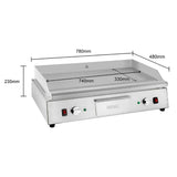 Buffalo Dual Zone Chrome Plated Griddle 790mm