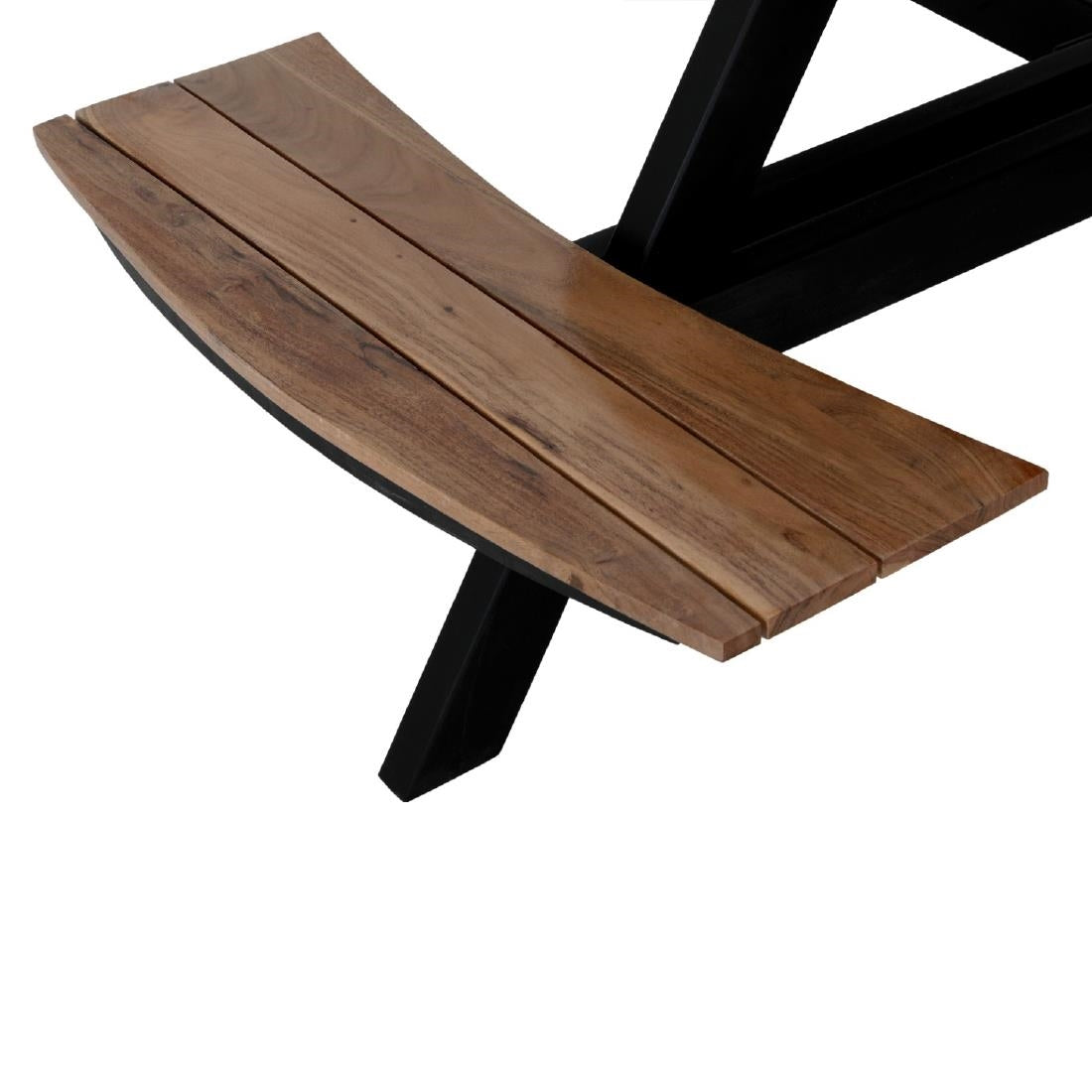 Bolero Acacia Round Picnic Table Bench Set