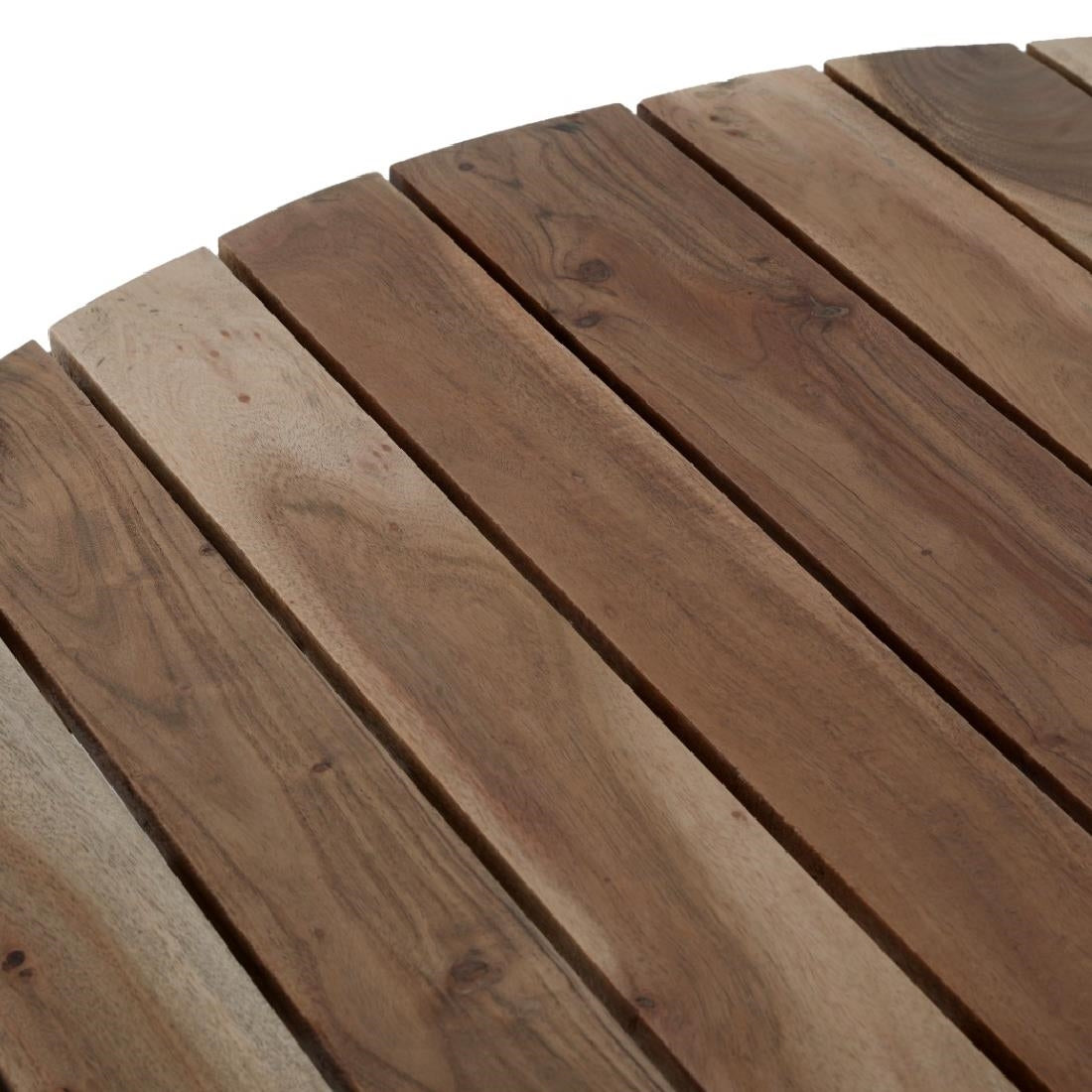 Bolero Acacia Round Picnic Table Bench Set
