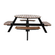 Bolero Acacia Round Picnic Table Bench Set