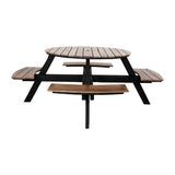 Bolero Acacia Round Picnic Table Bench Set