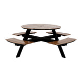 Bolero Acacia Round Picnic Table Bench Set