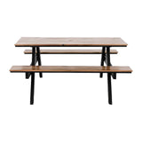 Bolero Acacia Rectangular Picnic Table Bench Set