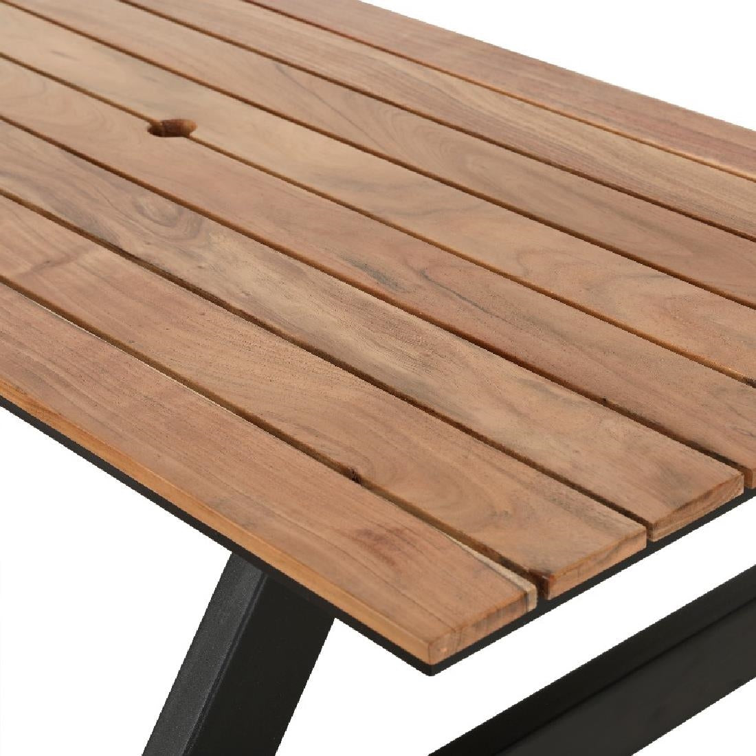 Bolero Acacia Rectangular Picnic Table Bench Set