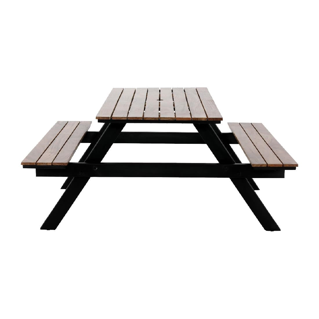 Bolero Acacia Rectangular Picnic Table Bench Set