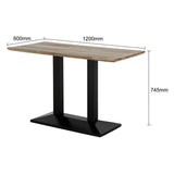 Bolero Loft Rectangle Dining Table with Wooden Top