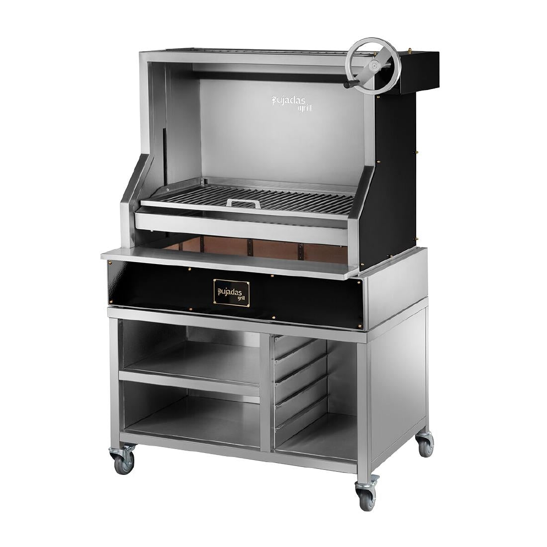 JE925 Pujadas Open Grill With V-Shaped Bars And Mobile Cabinet (Direct)